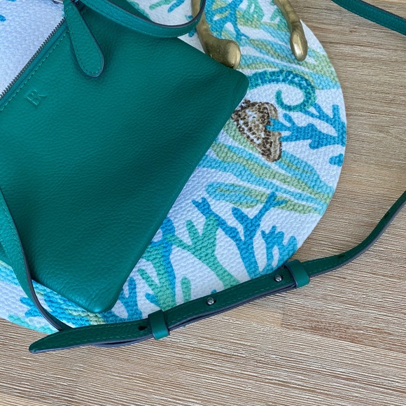 Banana Republic Green Pebbled Leather Crossbody - Picture 8 of 9